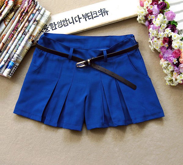 New fashion women mini shorts, guaranteed quality ladies beautiful pleated skorts, free shipping bright color shorts, hot pants