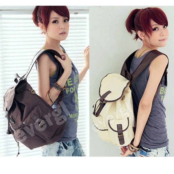 New Fashion Women's Bag Satchels Canvas Backpack Coffee Beige Yellow Rose Black