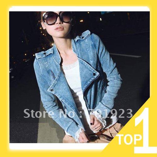 New Fashion Women's Ladies jeans Zip Jacket coat Y3188