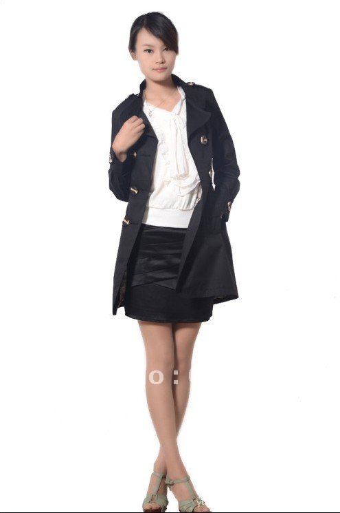 New Fashion Women Slim Double-breasted Trench Coat,Casual  Long Outwear A-002