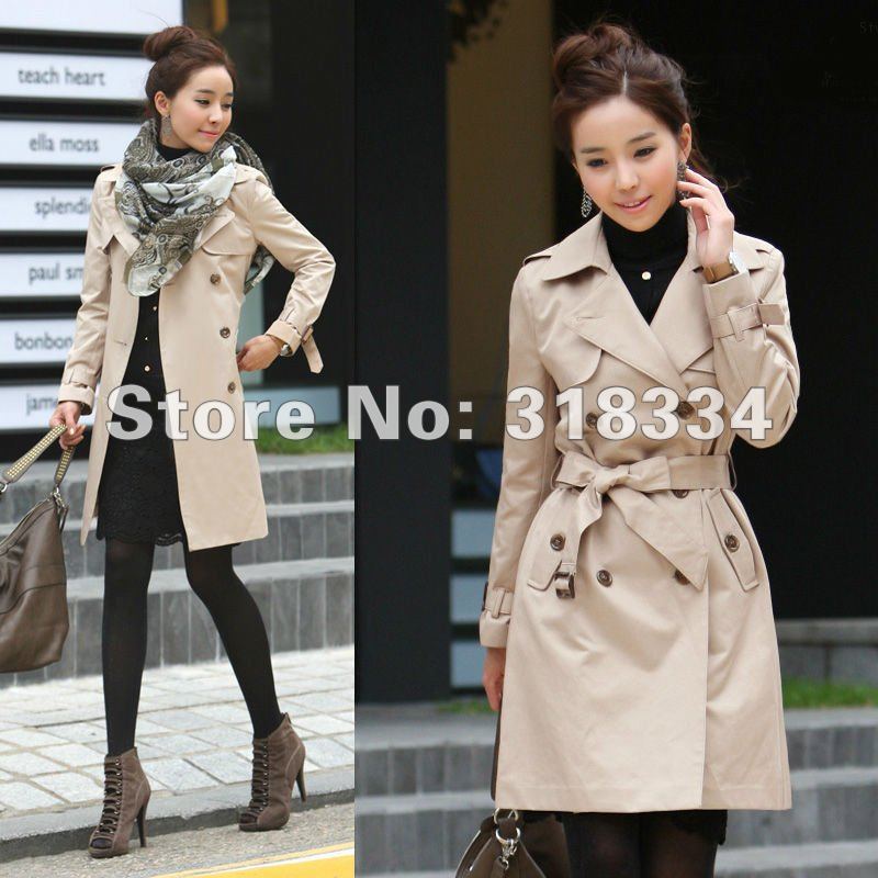 New Fasion autumn new arrival slim classical khaki women outerwear free shipping