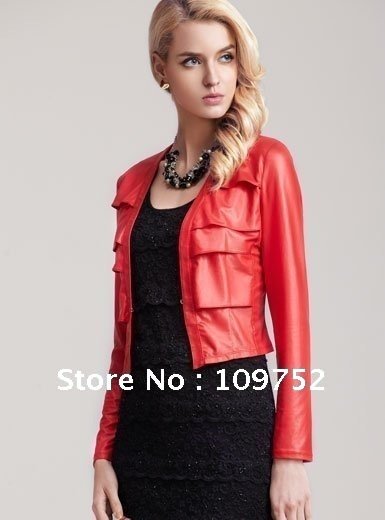 New Free shippiing  leather coat cheap PU leather jacket leather clothing Modern imitation mink elastic soft little jacket Free