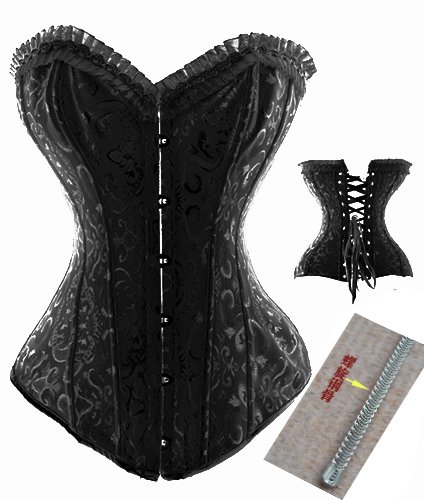 New Full Steel Boned  Black lace up  Gothic busiter corset lingerie  underwear clubwear Free shipping  XS-2XL