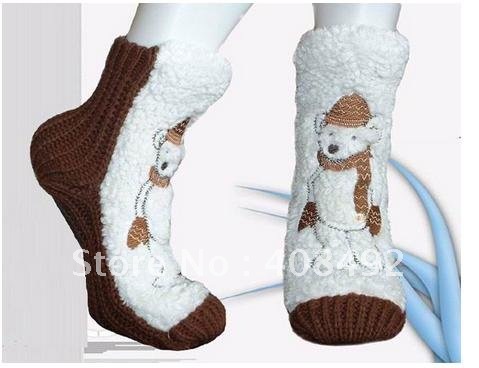 New fund listed wool into stockings warm socks imitation wool socks cashmere sox floor cartoon sock socks 36-39