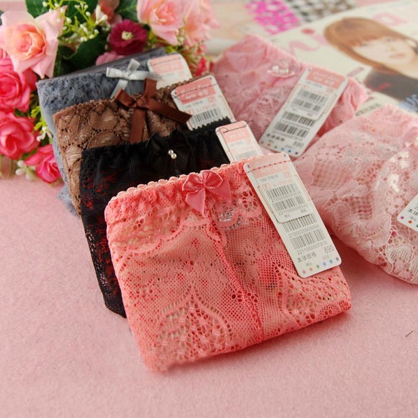 New fund sell like hot cakes sexy lace ms cute ribbon gauze ladies underwear foreign trade underwear briefs