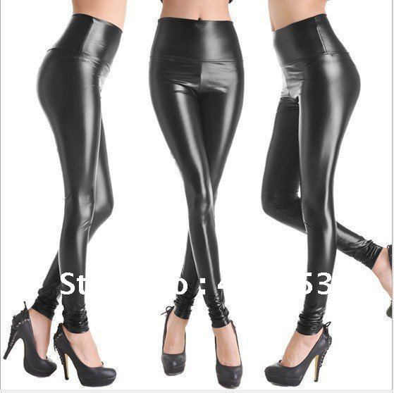 New hot High waist shiny leather super stretch sexy ladies leggings pants tights COLORS sizes XS S M L