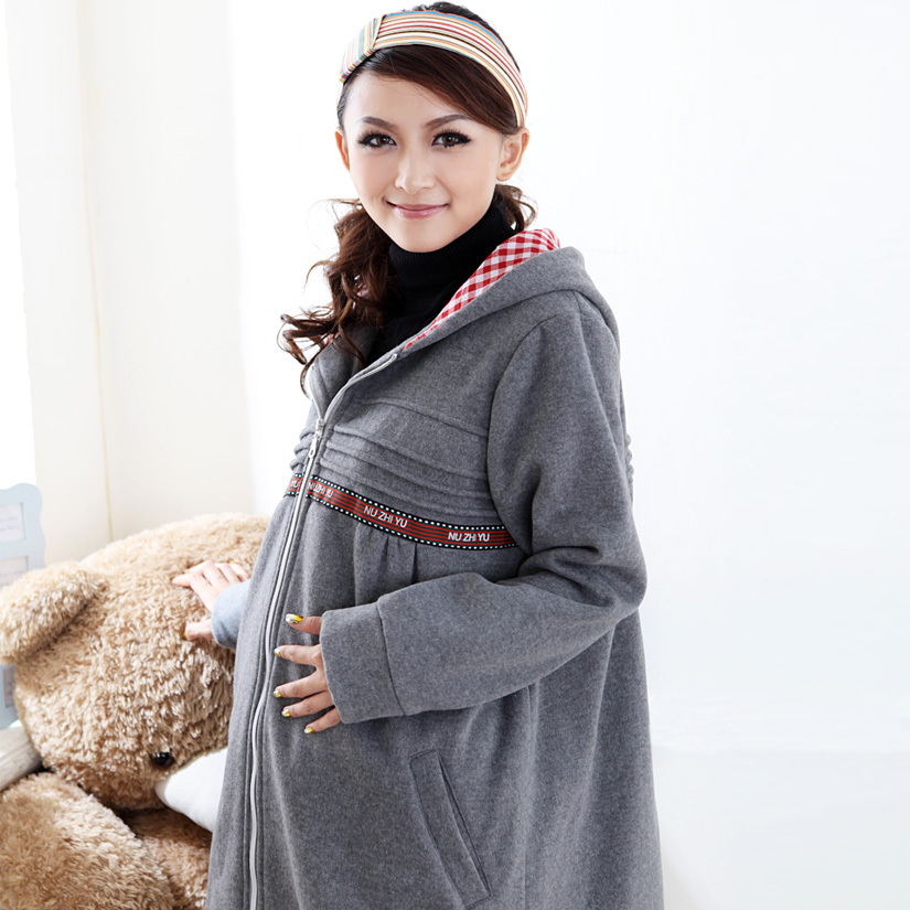 New Hot Sale Fashion maternity clothing autumn and winter with a hood maternity outerwear 1a1022