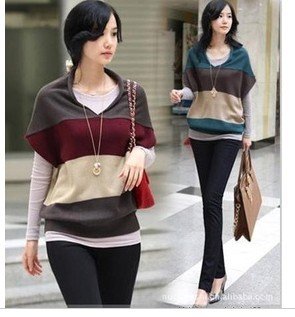 New hot-sale stripe knitted women's sweater&fashion lady sweater  (free shipping)