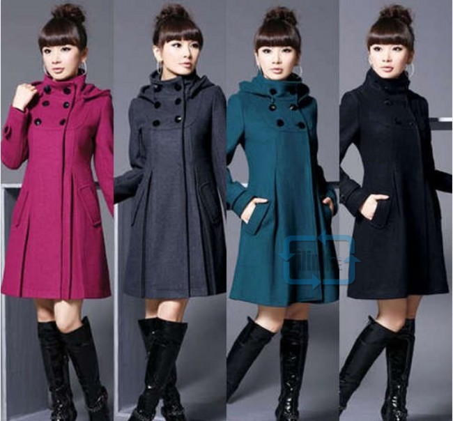 New Hot Women's Fashion Wool Cashmere Winter Noble Long Trench Coat