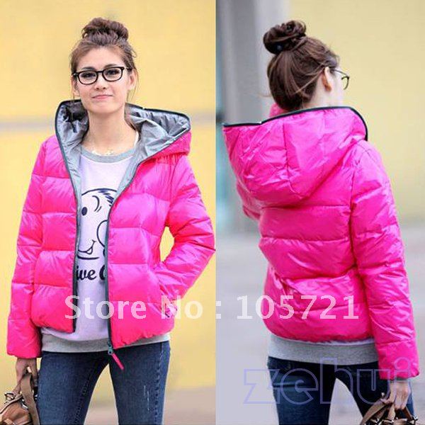 New HOT Women's Winter Warm Hoodie Zip Up Down Jacket Coat Outwear 4 COLORS(HR001)