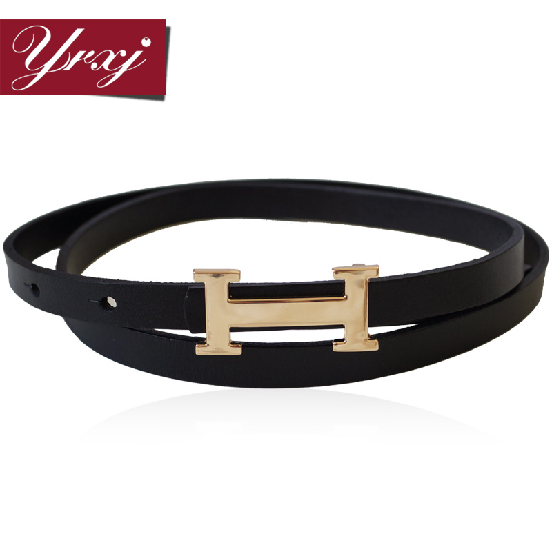 New I-section buckle genuine leather women's decoration thin all-match belt fashion genuine leather strap Women bj036