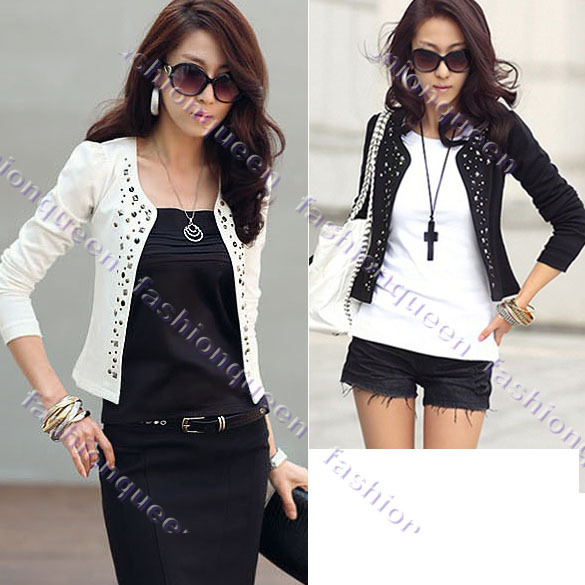 New Korea Fashion Lady Long Sleeve Shrug women's suits Short Outerwear Coat Lady Jacket  7164