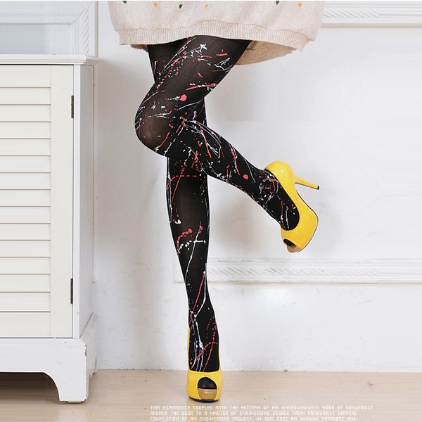 New Lady Chic painted Stretch Stockings Pantyhose Tights  ladies' Leggings Pants Hosiery # L03332