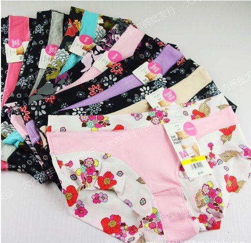 New Lady's Seamless Underwear  Print  Floral Hiphuggers Briefs Comfortable Underwear /Panties FREE SHIPPING DNW18