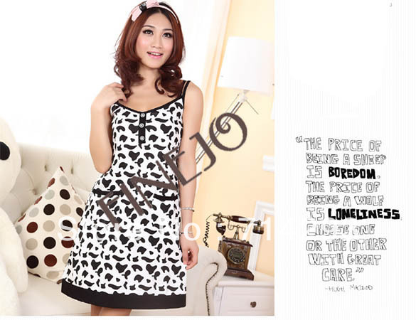 New Luxury Women's Cotton Pajamas Sleepwear Dress Lover Sleepwear free shipping 11294_W