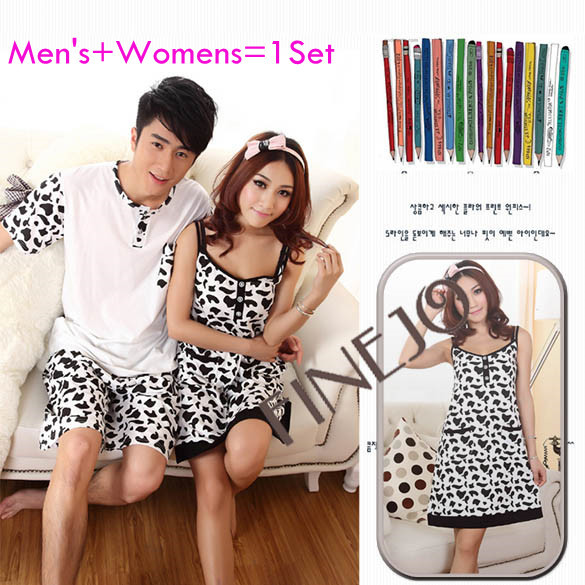 New Luxury Women's Men's Cotton Pajamas Sleepwear Lover Sleepwear Couple Pajamas free shipping B_058 B_059  B_60