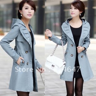 New nut double breasted fashion women's clothing trench coat