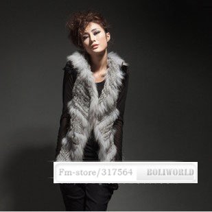 New rabbit hair fox furfur rabbit hair knitted sweater coat, Rabbit fur vest coat jacket, women fur clothing