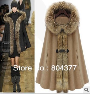 New Raccoon Fur Coat Women's ladies Outwear overcoat with cap autumn and winter  SB-C3