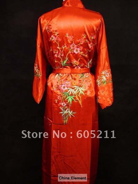 New Red Women's Satin Kimono Embroidered Robe nightwear SIZE M,L,XL,XXL,XXXL