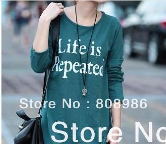 New render unlined upper garment of large size hot drill cultivate one's morality V collar long sleeve T-shirt pure color loose