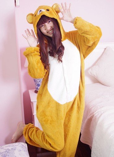 New Rilakkuma Costume KIGURUMI Pajamas Sleepcoat  Cosplay Sleepwear Japan Anime