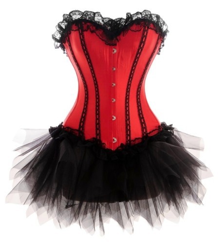 New Sexy Burlesque Boned Lace up Moulin Rouge Lolita FANCY DRESS