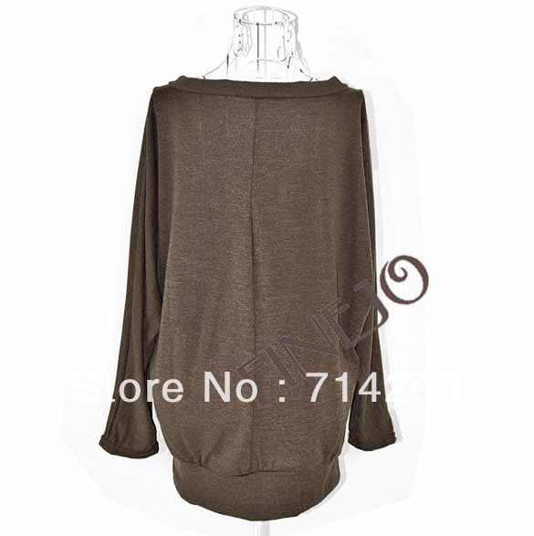 New Sexy O-neck Batwing Sleeve Knitted Top Jumper Loose Sweater Pullover Free Shipping 8776