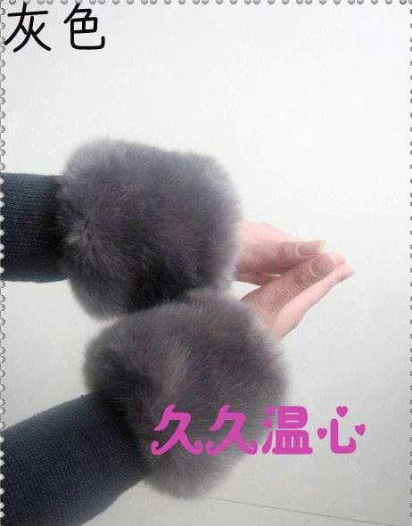 New special leather-winter grass mink fur hand ring bracelet cuff sets