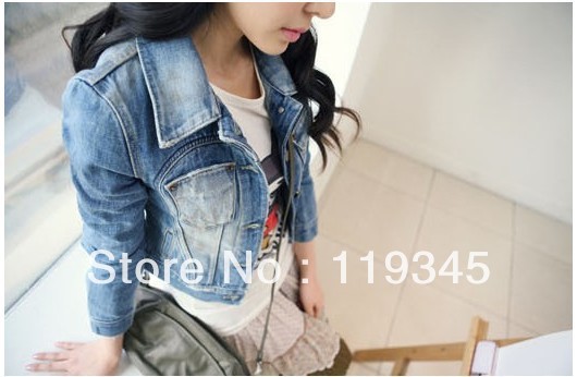 New Spring clothing Fashion style women's coat women's jacket denim outwear free shipping