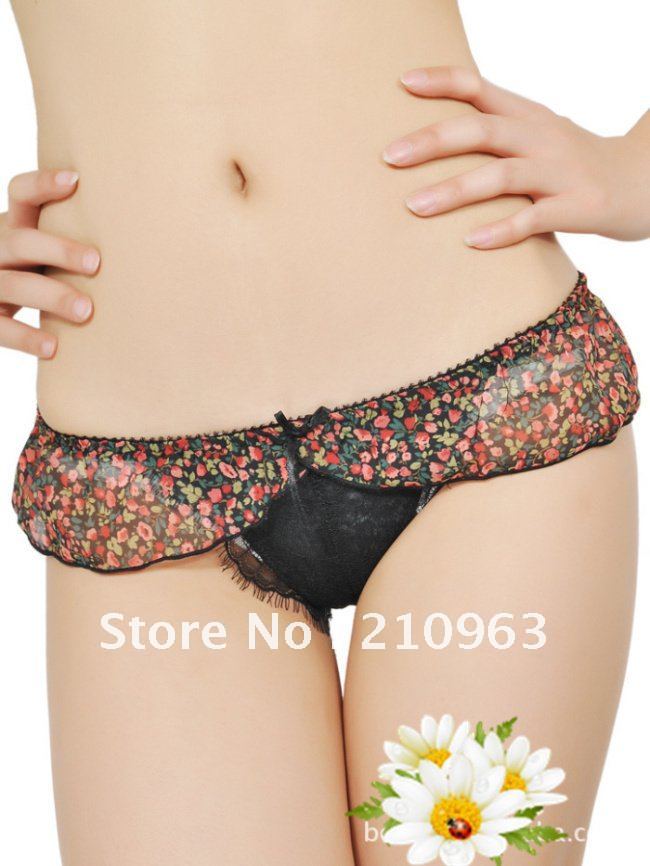 New style Chiffon  Sexy Ladies Lingerie Women Briefs  Underwear With  Flounce Panties 10Pcs/lot