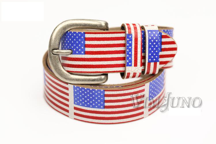 New style western Flag partern cow leather belt,lady/men print belt,lady belts,free shipping wholesale  fashion women/men  belts