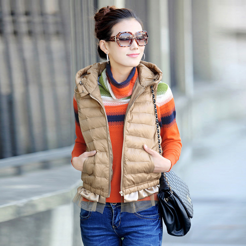 New style Women's 2012 winter slim with a hood down cotton vest