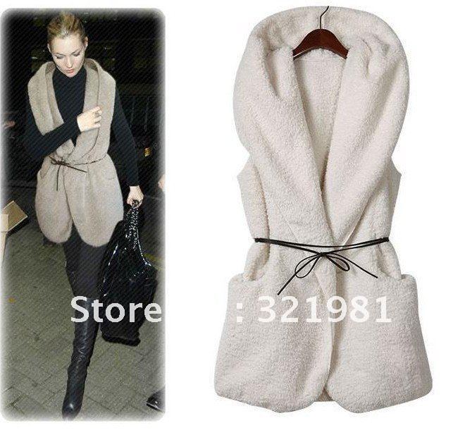 New Style Women's Vest Outerwear Coats of Fur with hat,very warm,high  recommend!