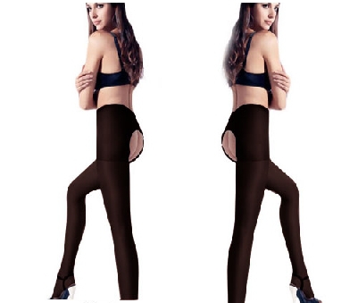 New stylish double-sided carving hollow cored wire pantyhose color black