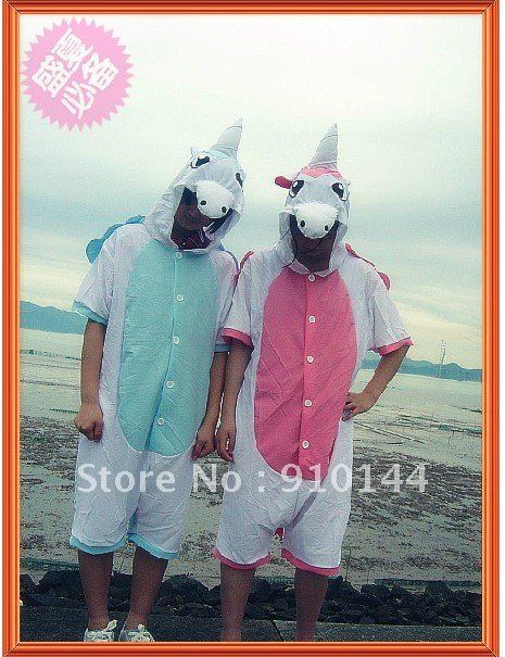 New Summerwear Short Sleeve Unisex KIGURUMI Animal Unicorn  Pyjamas Cosplay Pajamas Blue/Pink