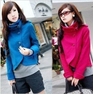 New The Korean noble OL temperament Name slow style retro stand collar wool blouse