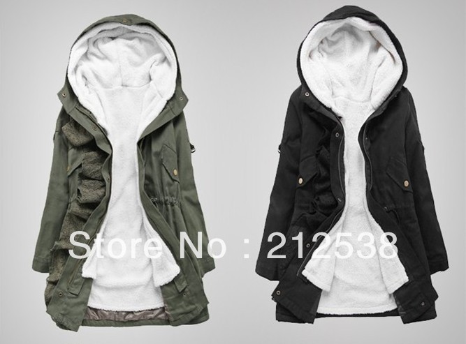 New tops 2013 fashion military cotton army green jacket plus size winter coats cashmere warm coat