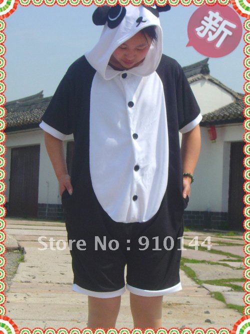 New Unisex KIGURUMI Animal Lovely Panda Pyjamas Cosplay Pajamas Summerwear Short Sleeve