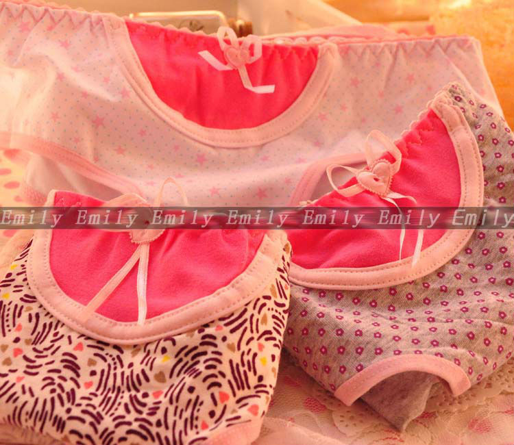 NEW wholesale 12PCS Women's Briefs Pink semi-circle ornament  Ladies' lovely underwear