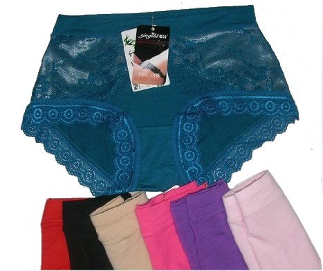 New wholesale!!! Free Shipping! Ladies' bamboo underpants with lace edge, 10pcs/bag