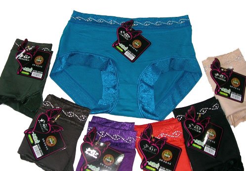 New wholesale!!! Free Shipping! Ladies' bamboo underpants with lace edge, 10pcs/bag