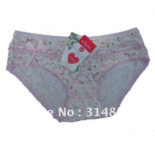 New wholesale!!! Free Shipping! Ladies' bamboo underpants with lace edge, 12pcs/lot