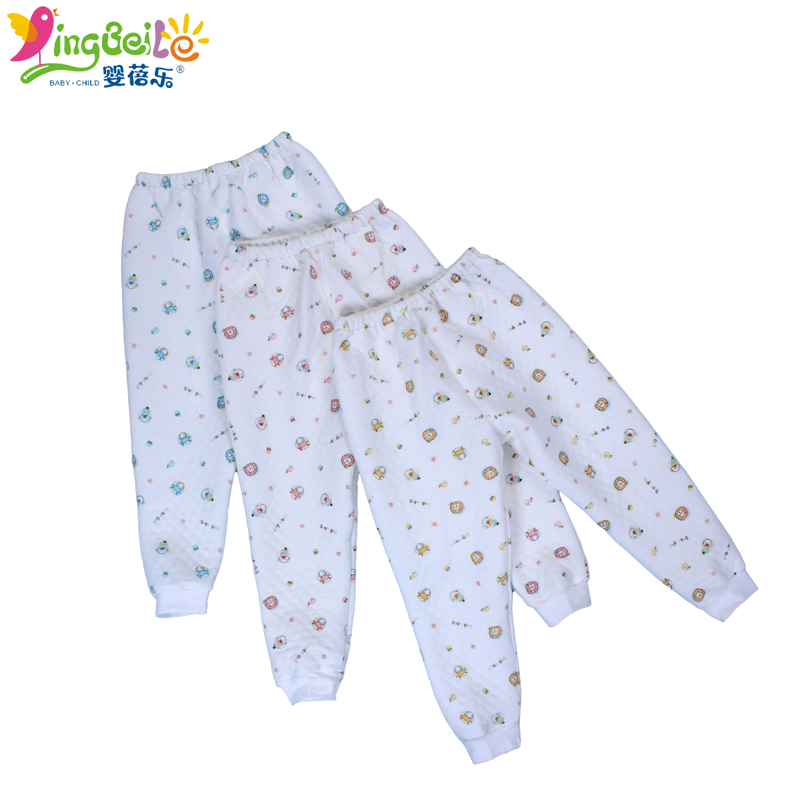 New winter baby clothes at home newborns thicker cotton warm trousers children bamboo fiber pajama bottoms