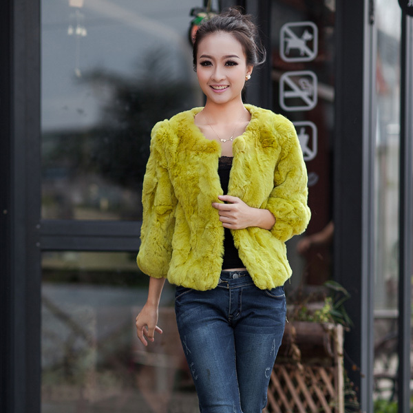 New women ladies temperament elegant personality lively atmosphere noble temperament sexy lady beaver rabbit grass jacket