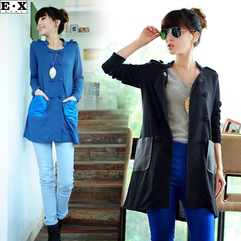 New women New arrival fashion brief medium-long outerwear stand collar slim plus size clothing 1455 2