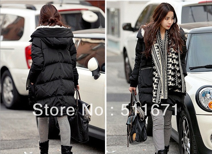 New Women's Black Jacket Hooded Coat Winter Warm Overcoat Casual Outwear Clothes thickening    YRF001