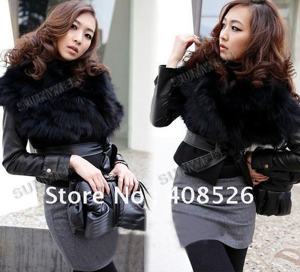 New Women's Faux Fur Vest Sunday Angora Yarns Coat Sleeveless Women's Outerwear Black free shipping 6740