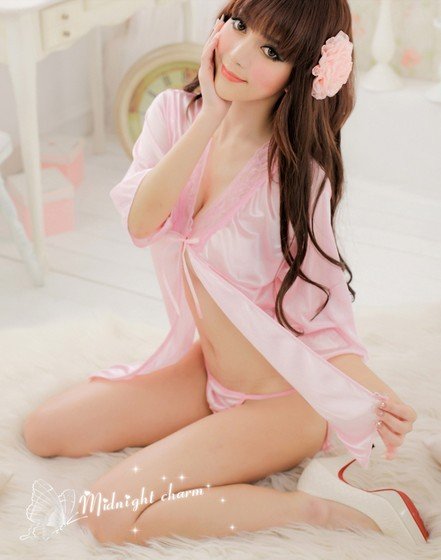 New women's sexy lingerie sexy teen cute princess wear translucent cardigan lace temptation pajamas