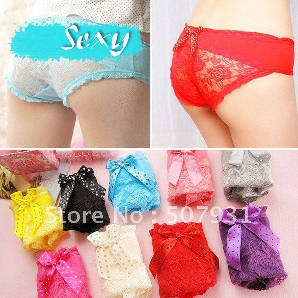 New Women Sexy Lace Panty Briefs Knickers 5 Pcs Lingerie Underwear Fashion